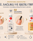 Cuticle Remover Gel, Diamond Hard & Shine ve Argan Elixir 8in1 ile üç adımlı profesyonel tırnak bakım rutini