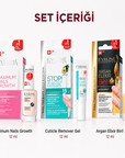 Eveline Tırnak Uzatma Bakım Seti 3’lü – Maximum, Kütikül Bakımı ve Besleyici Argan Yağı