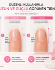 Eveline Maximum Nails Growth ve başlangıç, 2 hafta, 4 hafta temsili tırnak görünümü karşılaştırması