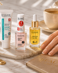 Bakımlı el ve tırnak görünümü yanında Cuticle Remover Gel, Maximum Nails Growth ve Argan Elixir ürünleri
