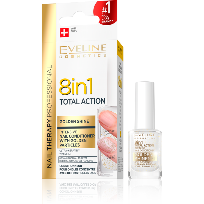 Eveline 8'i 1 Arada Golden Shine Tırnak Bakımı 12 ml