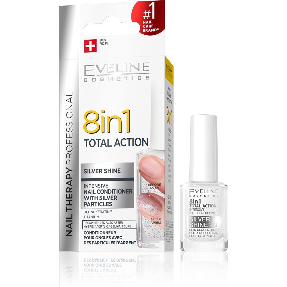 Eveline 8'i 1 Arada Silver Shine tırnak bakım ürünü 12 ml